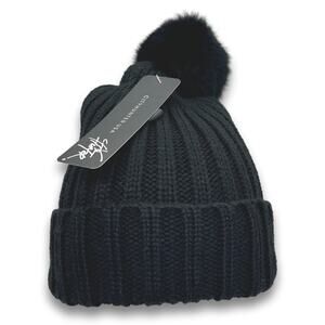 Knit Cable POM Beanie Thick Warm Soft Long Cuffed Ski Cap Winter Snowboard Hat